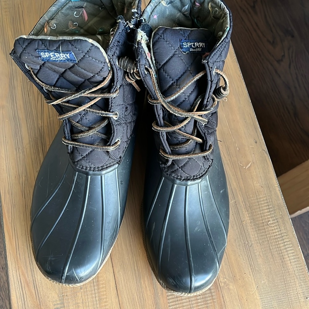 Women’s black  Sperry Rain boot size 12